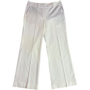 St John Collection White Wide Leg Pants Cuffed Size 10 Spring 09